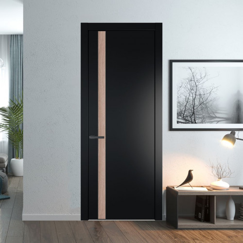Межкомнатная дверь ProfilDoors 18 PW Блэк Дуб Сонома молдинг Серая ночь