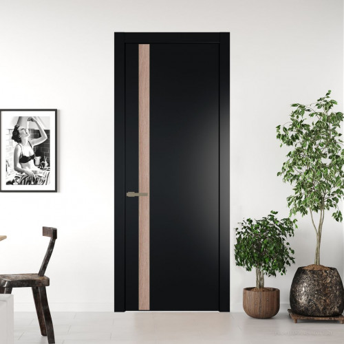 Межкомнатная дверь ProfilDoors 18 PW Блэк Дуб Сонома молдинг Шампань