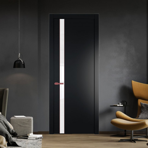 Межкомнатная дверь ProfilDoors 18 PW Блэк Лак классик молдинг Красный антрацит