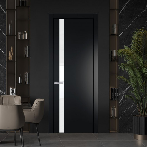 Межкомнатная дверь ProfilDoors 18 PW Блэк Лак классик молдинг Зеленый воск