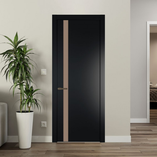 Межкомнатная дверь ProfilDoors 18 PW Блэк Монохром капучино молдинг Деорэ