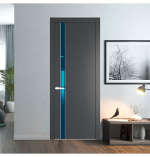 18 PW Графит Зеркало Blue молдинг Вайт