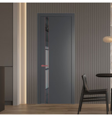 18 PW Графит Зеркало Grey молдинг Красный антрацит