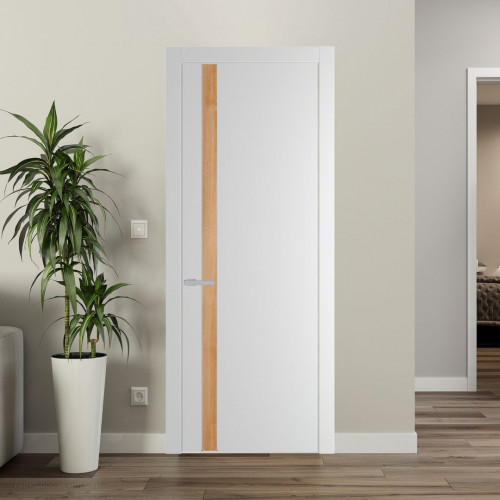 Межкомнатная дверь ProfilDoors 18 PW Крем Вайт Дуб Карамель молдинг Серебро