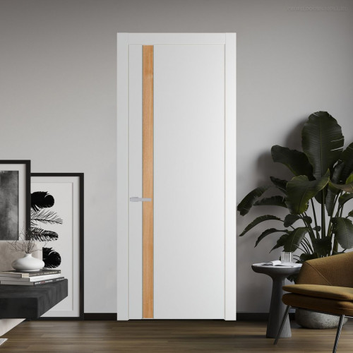 Межкомнатная дверь ProfilDoors 18 PW Крем Вайт Дуб Карамель молдинг Зеленый воск