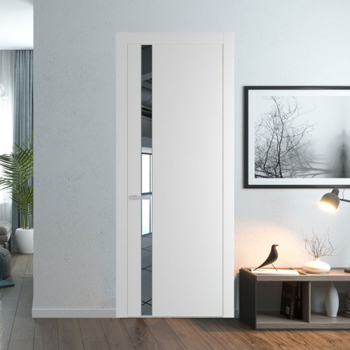 Межкомнатная дверь ProfilDoors 18 PW Крем Вайт Зеркало молдинг Зеленый воск