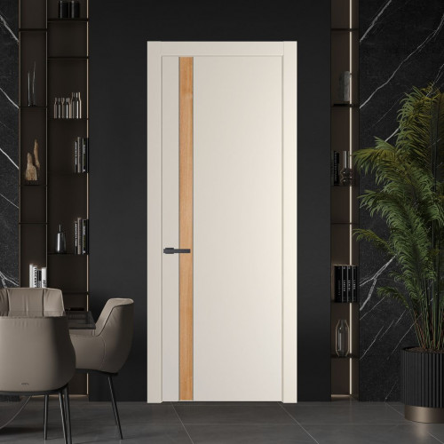 Межкомнатная дверь ProfilDoors 18 PW Кремовая Магнолия Дуб Карамель молдинг Серая ночь