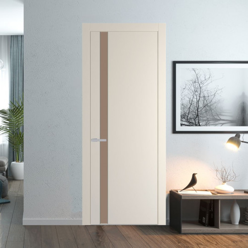 Межкомнатная дверь ProfilDoors 18 PW Кремовая Магнолия Монохром капучино молдинг Зеленый воск