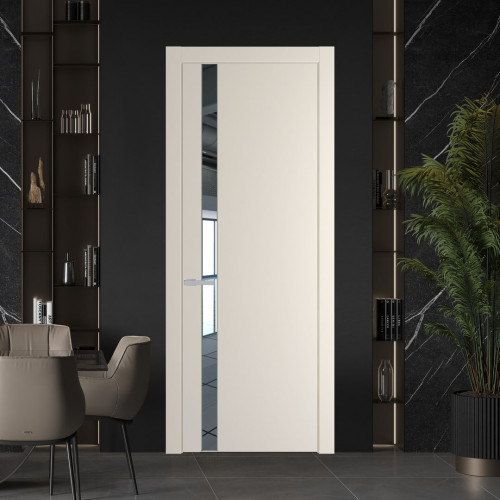 Межкомнатная дверь ProfilDoors 18 PW Кремовая Магнолия Зеркало молдинг Зеленый воск