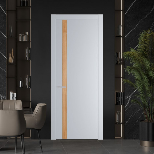 Межкомнатная дверь ProfilDoors 18 PW Лайт Грей Дуб Карамель молдинг Зеленый воск