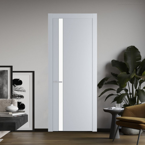 Межкомнатная дверь ProfilDoors 18 PW Лайт Грей Монохром белый просветленный молдинг Зеленый воск