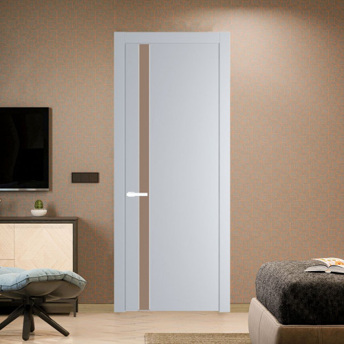 Межкомнатная дверь ProfilDoors 18 PW Лайт Грей Монохром капучино молдинг Вайт