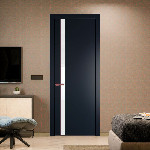 Межкомнатная дверь ProfilDoors 18 PW Нэви Блу Лак классик молдинг Красный антрацит