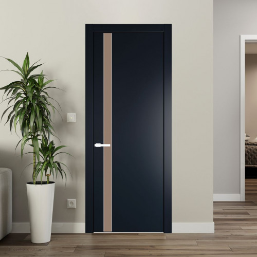 Межкомнатная дверь ProfilDoors 18 PW Нэви Блу Монохром капучино молдинг Вайт