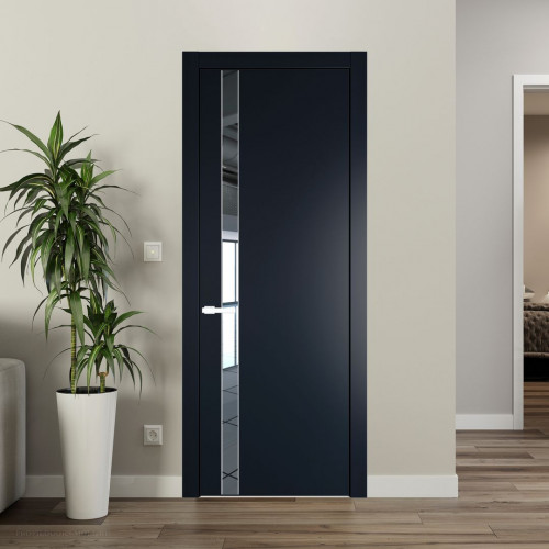 Межкомнатная дверь ProfilDoors 18 PW Нэви Блу Зеркало молдинг Вайт