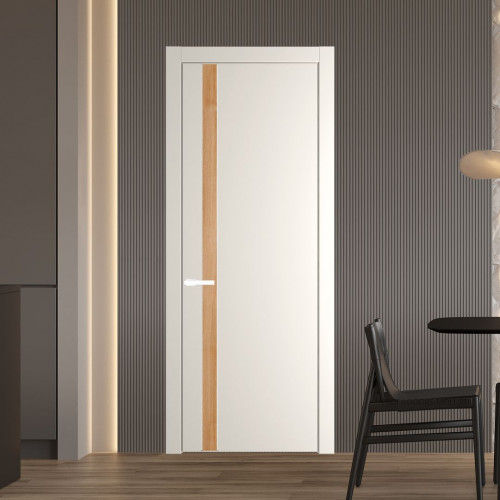 Межкомнатная дверь ProfilDoors 18 PW Перламутр белый Дуб Карамель молдинг Вайт