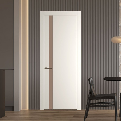 Межкомнатная дверь ProfilDoors 18 PW Перламутр белый Монохром капучино молдинг Деорэ