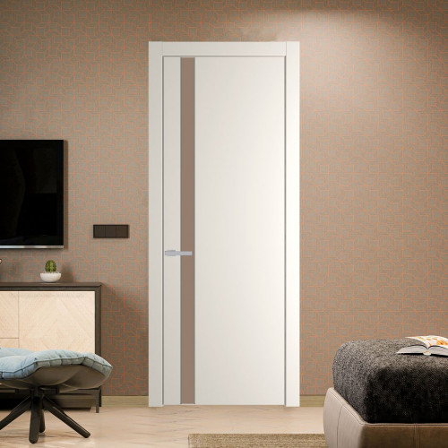 Межкомнатная дверь ProfilDoors 18 PW Перламутр белый Монохром капучино молдинг Зеленый воск