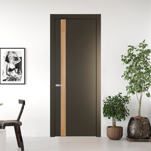 Межкомнатная дверь ProfilDoors 18 PW Перламутр бронза Дуб Карамель молдинг Серебро