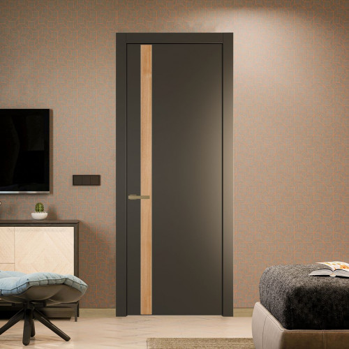 Межкомнатная дверь ProfilDoors 18 PW Перламутр бронза Дуб Карамель молдинг Золото