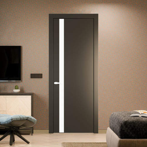 Межкомнатная дверь ProfilDoors 18 PW Перламутр бронза Монохром белый просветленный молдинг Вайт