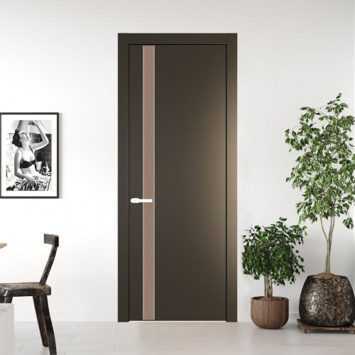 Межкомнатная дверь ProfilDoors 18 PW Перламутр бронза Монохром капучино молдинг Вайт