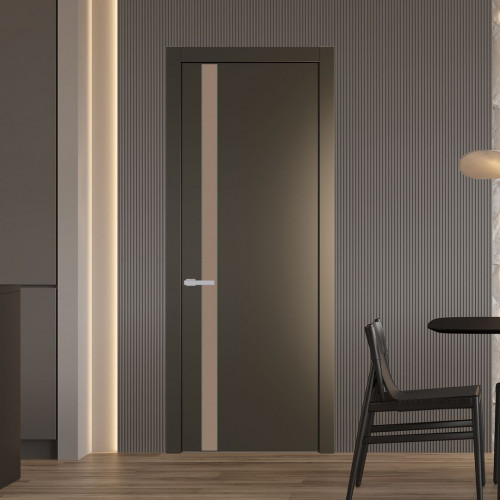 Межкомнатная дверь ProfilDoors 18 PW Перламутр бронза Монохром капучино молдинг Зеленый воск