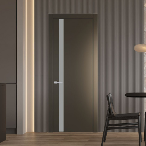 Межкомнатная дверь ProfilDoors 18 PW Перламутр бронза Монохром серый молдинг Серебро
