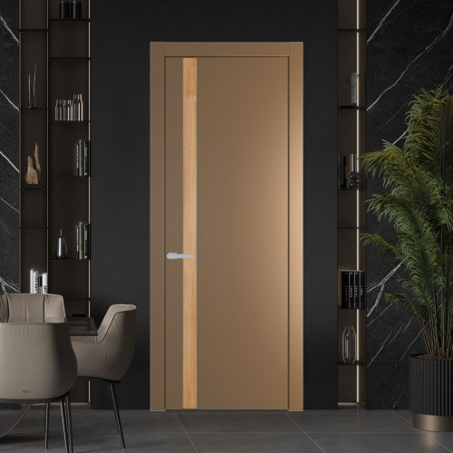 Межкомнатная дверь ProfilDoors 18 PW Перламутр золото Дуб Карамель молдинг Зеленый воск