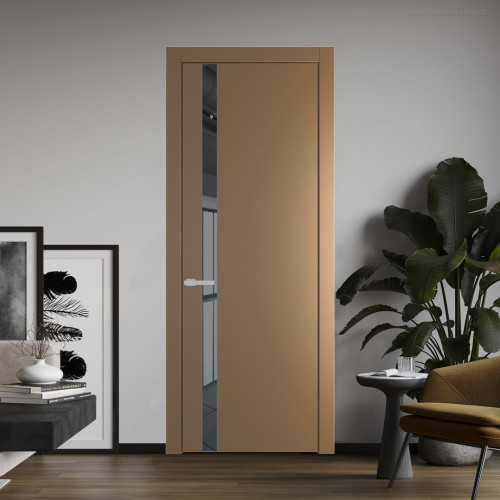 Межкомнатная дверь ProfilDoors 18 PW Перламутр золото Зеркало Grey молдинг Зеленый воск