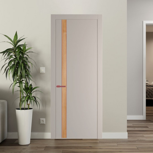 Межкомнатная дверь ProfilDoors 18 PW Сэнд Дуб Карамель молдинг Красный антрацит