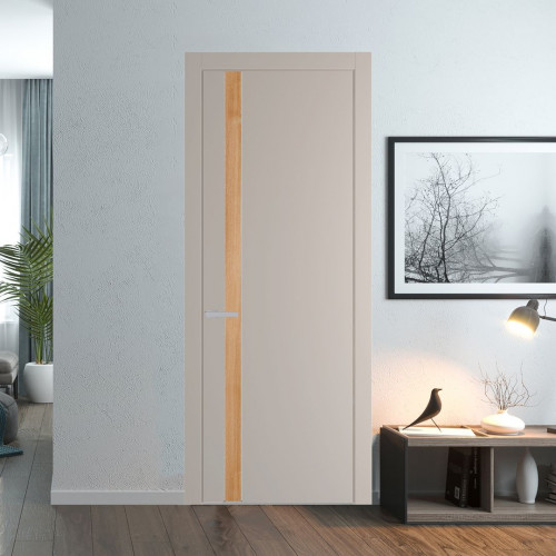 Межкомнатная дверь ProfilDoors 18 PW Сэнд Дуб Карамель молдинг Серебро