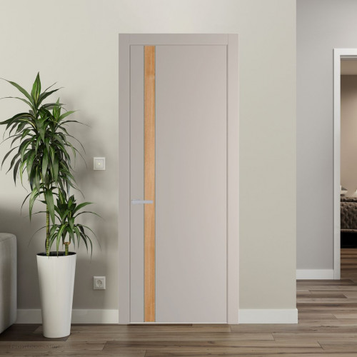 Межкомнатная дверь ProfilDoors 18 PW Сэнд Дуб Карамель молдинг Зеленый воск