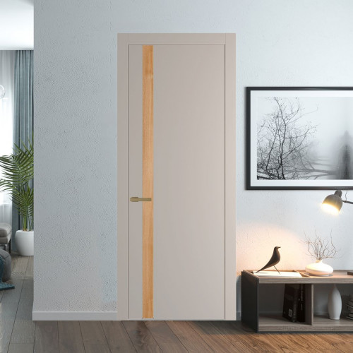Межкомнатная дверь ProfilDoors 18 PW Сэнд Дуб Карамель молдинг Золото