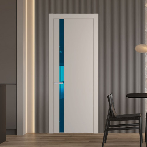 Межкомнатная дверь ProfilDoors 18 PW Сэнд Зеркало Blue молдинг Зеленый воск