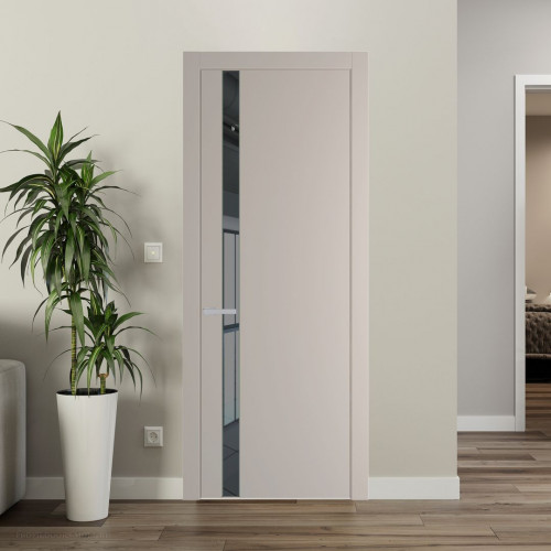 Межкомнатная дверь ProfilDoors 18 PW Сэнд Зеркало Grey молдинг Зеленый воск