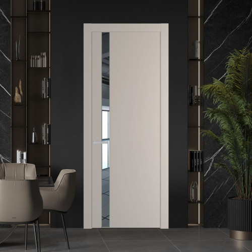 Межкомнатная дверь ProfilDoors 18 PW Сэнд Зеркало молдинг Зеленый воск