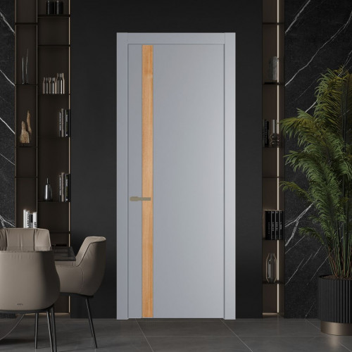 Межкомнатная дверь ProfilDoors 18 PW Смоки Дуб Карамель молдинг Шампань