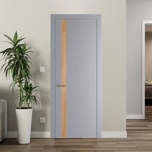 Межкомнатная дверь ProfilDoors 18 PW Смоки Дуб Карамель молдинг Золото