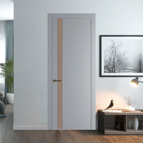 Межкомнатная дверь ProfilDoors 18 PW Смоки Монохром капучино молдинг Деорэ