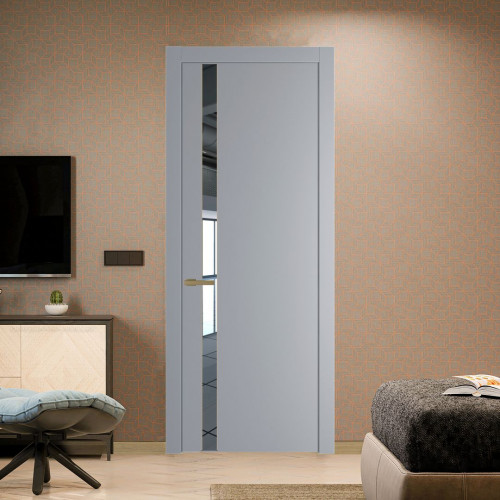 Межкомнатная дверь ProfilDoors 18 PW Смоки Зеркало молдинг Золото