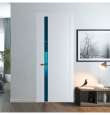 Межкомнатная дверь 18 PW Вайт Зеркало Blue молдинг Деорэ эмаль