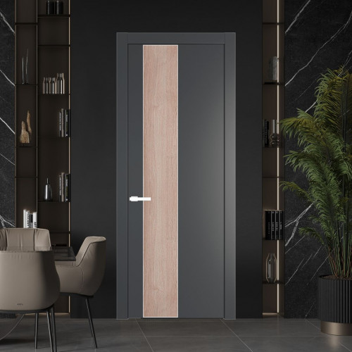 Межкомнатная дверь ProfilDoors 19 PW Графит Дуб Сонома молдинг Вайт