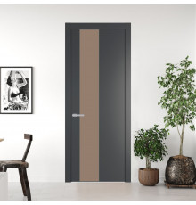 Межкомнатная дверь ProfilDoors 19 PW Графит Монохром капучино молдинг Зеленый воск