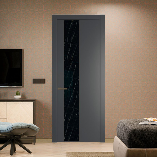 Межкомнатная дверь ProfilDoors 19 PW Графит Неро мрамор молдинг Деорэ