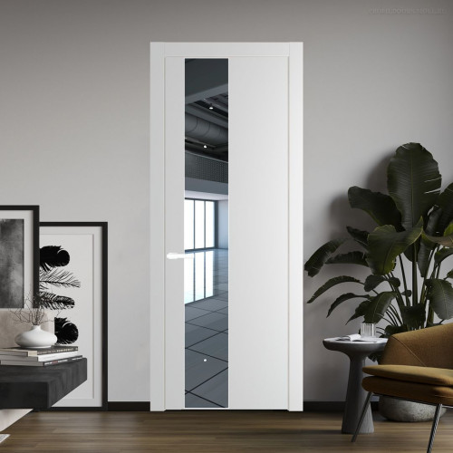 Межкомнатная дверь ProfilDoors 19 PW Крем Вайт Зеркало молдинг Вайт