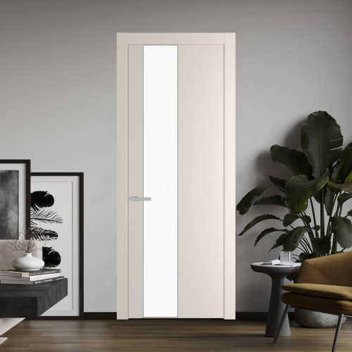 Межкомнатная дверь ProfilDoors 19 PW Кремовая Магнолия Монохром белый просветленный молдинг Зеленый воск