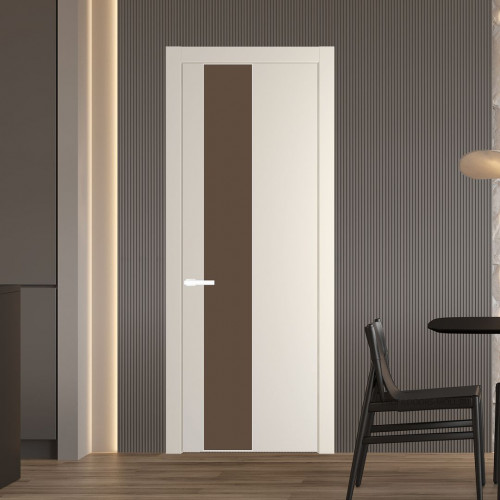 Межкомнатная дверь ProfilDoors 19 PW Кремовая Магнолия Монохром гляссе молдинг Вайт