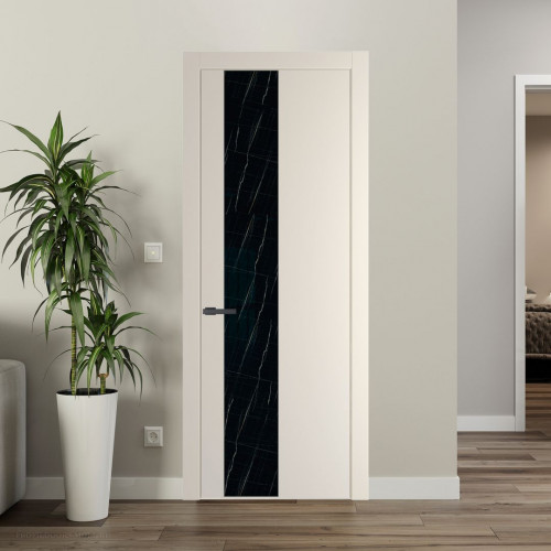 Межкомнатная дверь ProfilDoors 19 PW Кремовая Магнолия Неро мрамор молдинг Серая ночь