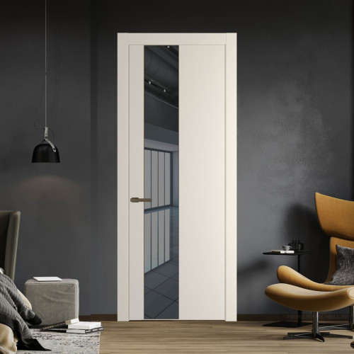 Межкомнатная дверь ProfilDoors 19 PW Кремовая Магнолия Зеркало Grey молдинг Деорэ